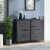 Costway 5 Drawers Dresser Storage Unit Side Table Display Organizer Dorm Room Wood Dark Gray Perspective: top