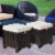 Costway 4PCS Patio Rattan Ottoman Cushioned Seat Foot Rest Coffee Table Perspective: top