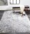 Feizy Micah Modern Metallic Fluid Area Rug - Silver/Ivory Bone Perspective: top