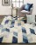 Feizy Rugs Arazad Tufted Graphic Chevron Area Rug - Cobalt Blue/Ivory Perspective: top
