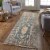 Feizy Carrington Traditional Oushak Runner Rug - Flora/Fauna/Blue/Rust Perspective: top