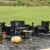4PCS Outdoor Furniture Set Patio Rattan Conversation Set w/ Grey & Off White Cushion Perspective: top