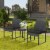 3PCS Patio Rattan PE Wicker Bistro Set Outdoor Furniture Set w/ Table & Cushion Perspective: top