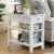 Set of 2 3Tier Nightstand Bedside Side End Table w/Double Shelves Drawer White Perspective: top