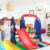 Gymax 3 in 1 Toddler Climber and Swing Set Kid Climber Slide Playset w/Basketball Hoop Perspective: top