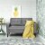 Costway Modern Loveseat Sofa 55'' Upholstered Chair Couch with Soft Cloth Cushion Grey Perspective: top