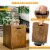 48''x27'' 50,000 BTU Propane Fire Pit Table Set w/ Side Table Tank Storage & Cover Perspective: top