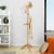 Gymax Wooden Coat Rack Hanger Hall Tree Entryway w/ 10 Hooks 2 Heights Oak Perspective: top