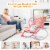 Gymax Adjustable Infant Rocker Bouncer Baby Rocking Chair Toddler w/ Awning Pink Perspective: top