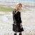 Hooded Knitted Dress With Stripes Perspective: top
