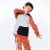 Quilted Hooded Fleece Top With Zipper Pocket Light Heather Grey, Black And Brown Perspective: top