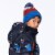 Colorblock Knit Hat Grey, Red And Blue Perspective: top