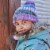 Striped Knit Hat Purple, Green, Brown And White Perspective: top