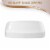 10.6  x 5  Solid White Flat Raised Edge Rectangular Disposable Plastic Plates (120 Plates) Perspective: top