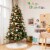 Gymax 7.5 ft Pre-Lit Hinged Christmas Tree Artificial Xmas Tree w/ 100pcs Ornaments Perspective: top