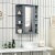 Bathroom Cabinet Single Door Shelves Wall Mount Cabinet W/ Mirror Grey Perspective: top