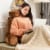 Gymax Reading Pillow TV Bed Rest Memory Foam w/ Arms Rests Neck Roll Back Support Perspective: top
