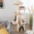 Gymax Cat Tree Cat Tower Cat Condo w/Platform Scratching Posts for Indoor Cats Beige Perspective: top