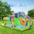 Gymax Inflatable Water Slide Giant Bounce Castle w/ Dual Climbing Walls & 735W Blower Perspective: top