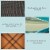 4PCS Acacia Wood Patio Furniture Set Rattan Conversation Set w/ Turquoise Cushions Perspective: top