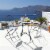 3PCS Mosaic Patio Bistro Set Conversation Set w/ Folding Chairs & Round Table Perspective: top