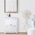 Elegant Home Fashions Wooden Bathroom Versailles Floor Storage Cabinet Space Saver, White Perspective: top