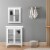 Elegant Home Fashions Wooden Bathroom Floor Storage Cabinet Space Saver w/ Glass Doors White Perspective: top
