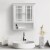 Elegant Home Fashions Wooden Bathroom Wall Storage Cabinet Space Saver Organizer, White Perspective: top