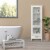 Elegant Home Fashions Wooden Bathroom Linen Cabinet Standing Tall Storage Space Saver, White Perspective: top