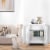 Elegant Home Fashions Wooden Bathroom Floor Storage Cabinet Living Room Space Saver, White Perspective: top