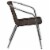 Bowery Hill Aluminum Rattan Dining Chair in Dark Brown Perspective: top