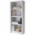 Atlin Designs 59 Tall 4 Shelf Bookcase in White Faux Woodgrain Perspective: top