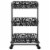 Riverbay Furniture 3 Tier Metal Serving Cart in Distressed Glossy Black Perspective: top