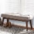 Baxton Studio Elia Button Tufted Bedroom Bench in Light Gray Perspective: top
