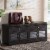 Baxton Studio Leo Faux Leather Shoe Storage Bench in Dark Brown Perspective: top