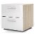 Levan Home Contemporary 2 Drawer Nightstand in Oak & White Gloss Perspective: top