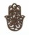 Set of 2 Hand Carved Stained Wood Hamsa Wall Hangings Plaques 11.75 Inches High - Brown Perspective: top