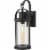Z-Lite Roundhouse 20  Seedy Glass Aluminum Outdoor Wall Sconce in Black Perspective: top