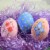 Easter Floral Eggs Paper Mache Hand-Painted Paper Mache Vi0854 Blue Perspective: top