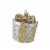 Huras Silver & Gold Christmas Gift Glass Ornament Wedding Anniversary C587 Perspective: top