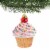 Huras Rainbow Sprinkled Cupcake Glass Ornament Sweets Pastry Cake S543 Perspective: top