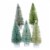 Christmas Winter Green Trees Set 12 Plastic Bottle Brush Neutral Ms436lwg Perspective: top