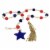 Patriotic Red White Blue Bead Garland Wood Usa Americana A5322 Star Perspective: top