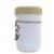 Fall Glazed Harvest Container Dolomite Leaves Pumpkin H9590 White Perspective: top