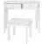 Caleb Mirrored White Vanity Set - 2 Drawers - 2 Piece Set in White - Posh Living Perspective: top