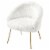 Anthony White Faux Fur Accent Chair - Metal Legs - Upholstered in White - Posh Living Perspective: top