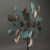 Copper and Verdigris Leaf-Shaped Double Pinwheel Wind Spinner Garden Stake 63 Inches Perspective: top