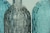 Blue Green and Grey Decorative Textured Glass Bottles Set of 3 Perspective: top