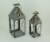 Vintage Grey Metal Bird On Branch Square Candle Lantern Set of 2 Perspective: top