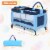 Blue Baby Crib Playpen Playard Pack Travel Infant Bassinet Bed Foldable Perspective: top